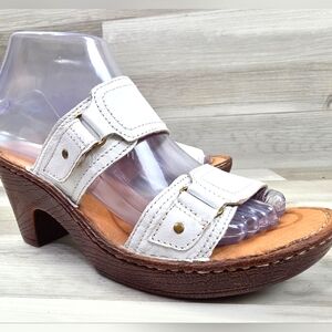Born White Leather Wedge Sandals 2x $60